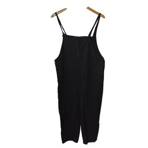 Zanzea Collection black ankle oversized overalls woman's size Medium